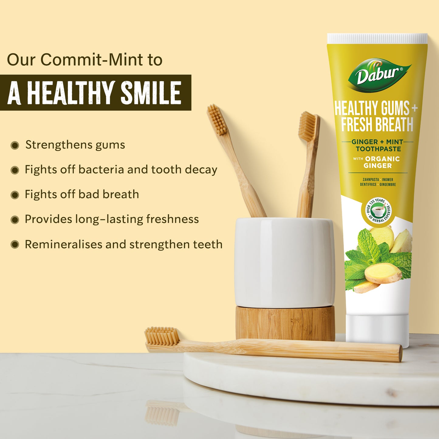 Dabur Organic Ginger & Mint Toothpaste - 100 ml