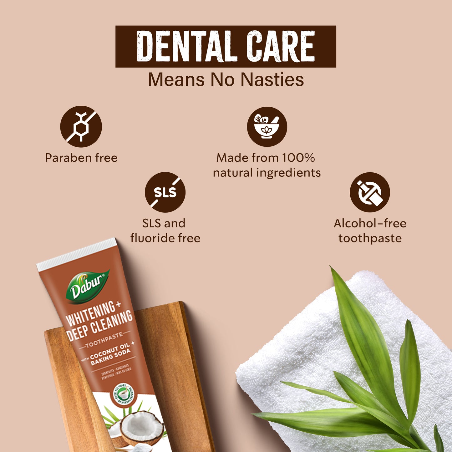 Dabur Organic Coconut Oil - Baking Soda Toothpaste | 100 ml