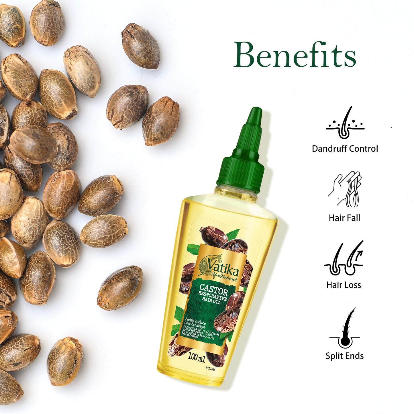 Vatika Naturals Curls Castor Hair Oil - 100ml