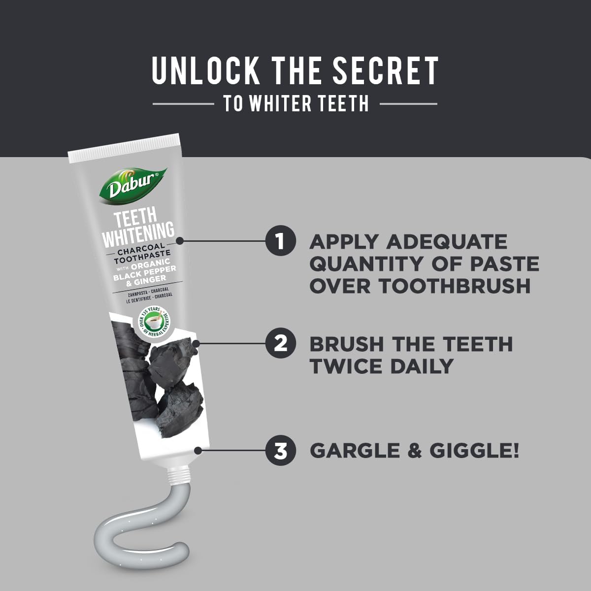 Dabur Charcoal ToothPaste with Organic Charcoal