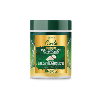 Vatika Naturals Curls AQUABOOST Deep Treatment Conditioner with Rice Water & Electrolytes 453 gm
