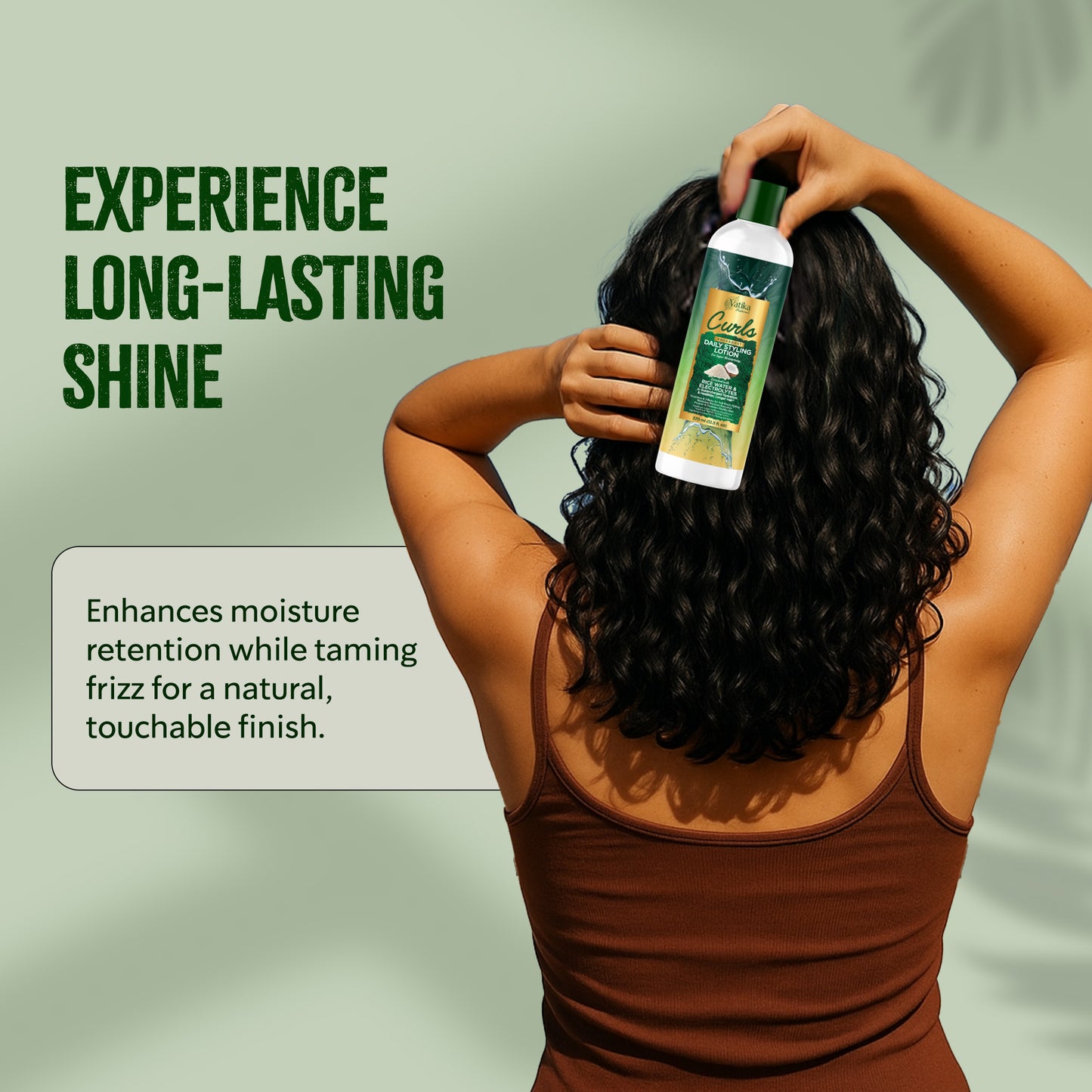 Vatika Naturals Curls AQUABOOST Daily Styling Lotion with Rice Water & Electrolytes 370 ml