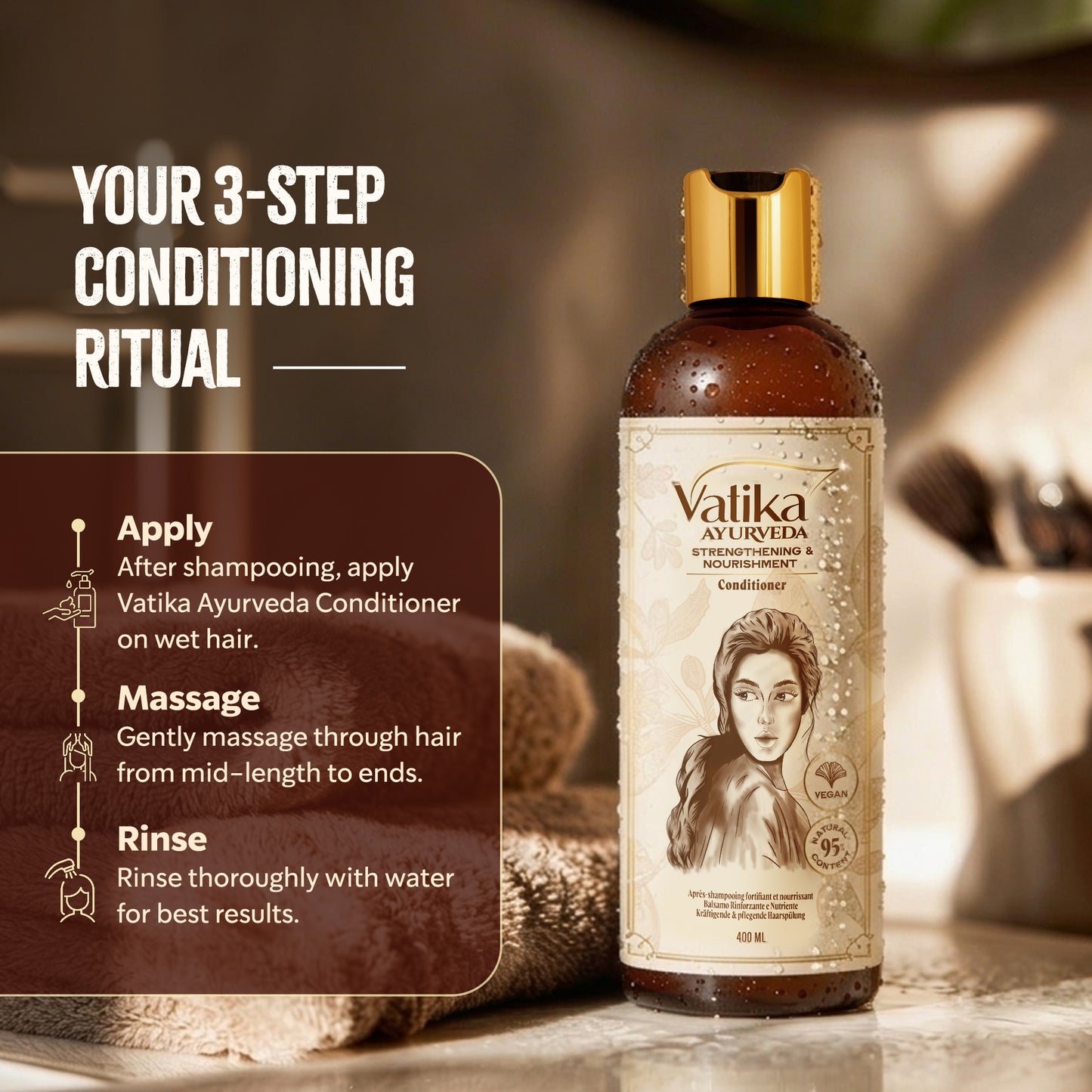 Vatika Ayurveda Strengthening & Nourishment Conditioner I 400 ml