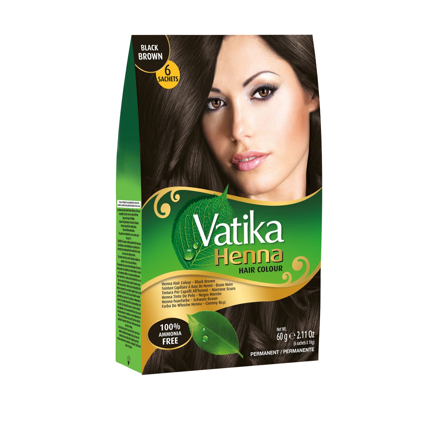 Vatika Henna Hair Colour Black Brown 10gm-UK