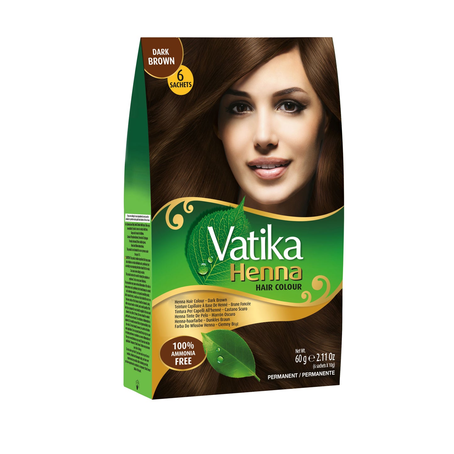 Vatika Henna Hair Colour - Drak Brown 10g-UK-New