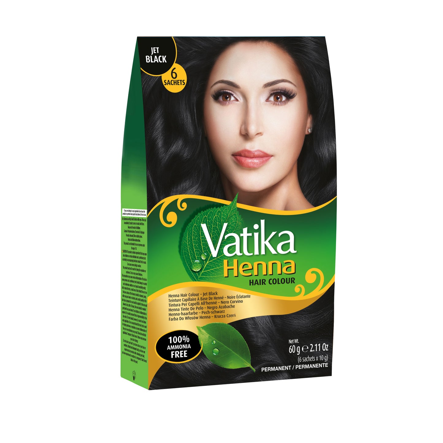 Vatika Henna Hair Colour - Jet Black 10g-UK-New