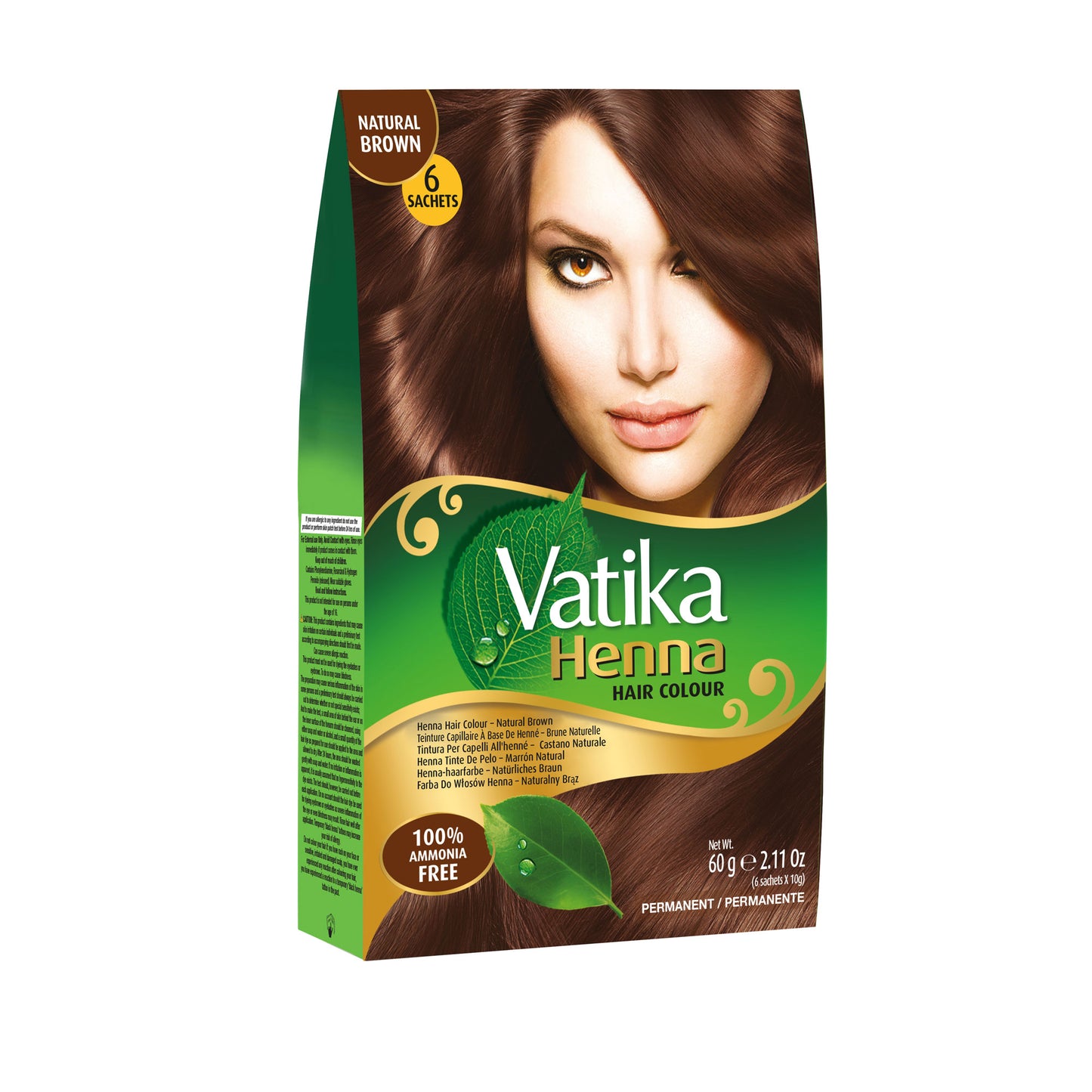 Vatika Henna Hair Colour - Natural Brown 10g-UK-New